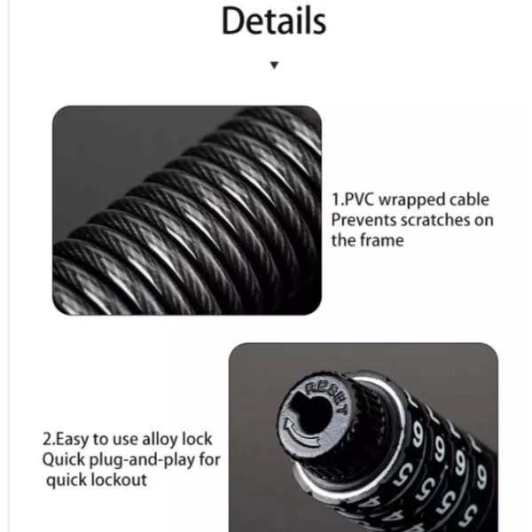 Bicycle Anti Theft Password Cable Lock