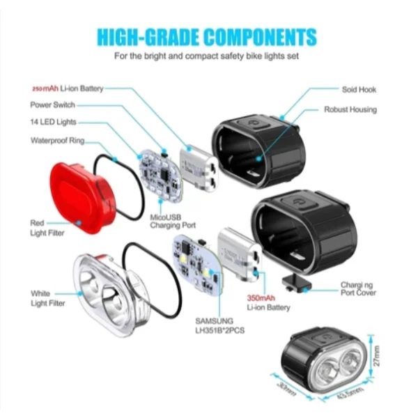 Bicycle USB Rechargeable LED Light
